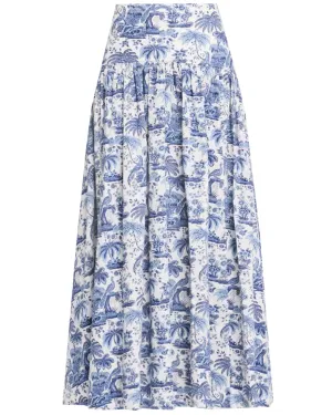 Blue Toile Procida Skirt