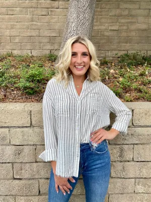 Blurred Lines Button Up