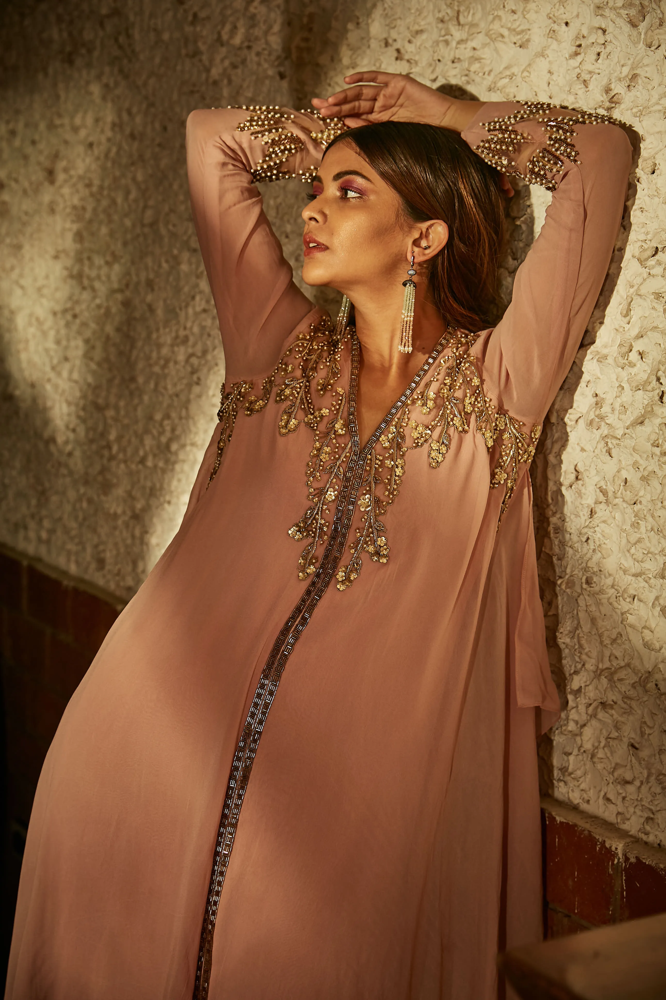 Blush Pink A-line Tunic With Pants