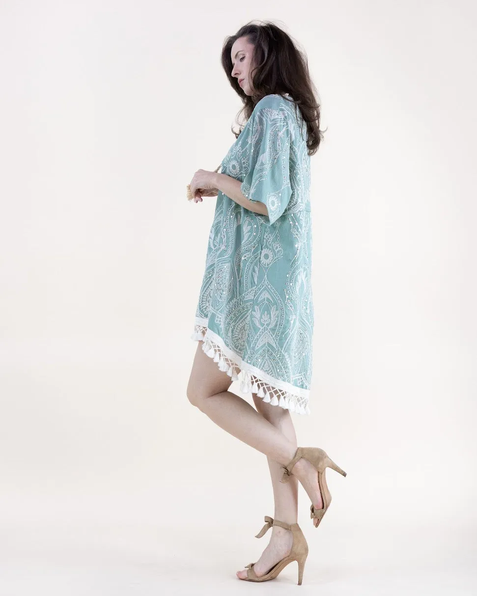 Bohemian Mini Dress - Turquoise
