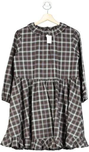 Bonpoint Blue Plaid Long Sleeve Dress UK 12