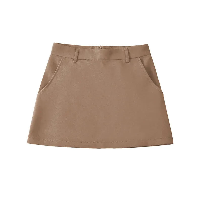 Brown High-rise Mini Skirt | Dreamofthe90s