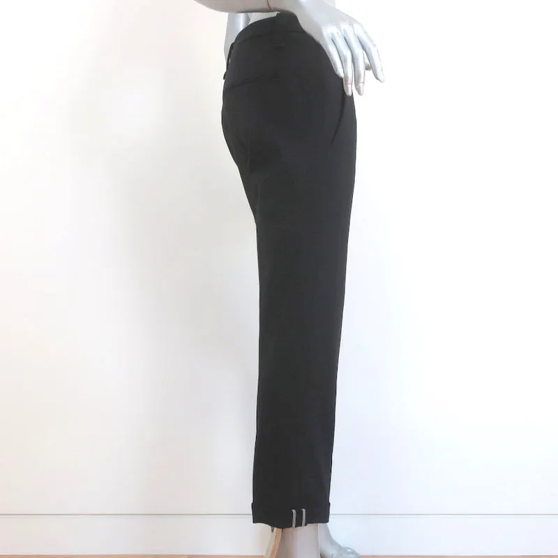 Brunello Cucinelli Monili-Trim Cuffed Pants Black Stretch Wool Size US 4