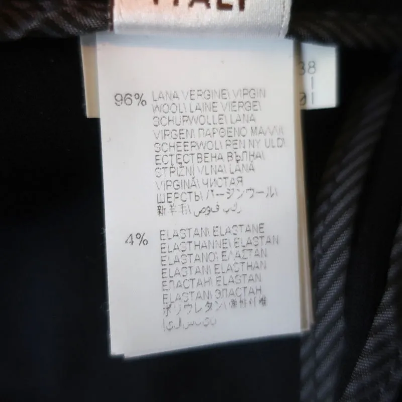 Brunello Cucinelli Monili-Trim Cuffed Pants Black Stretch Wool Size US 4