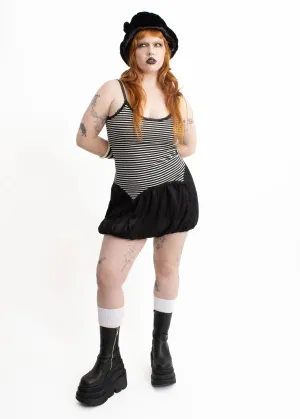 Bubble Skirt- black on black stripe