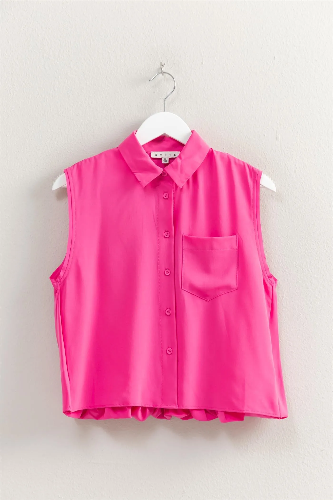 Button Front Sleeveless Top