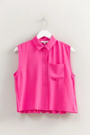 Button Front Sleeveless Top