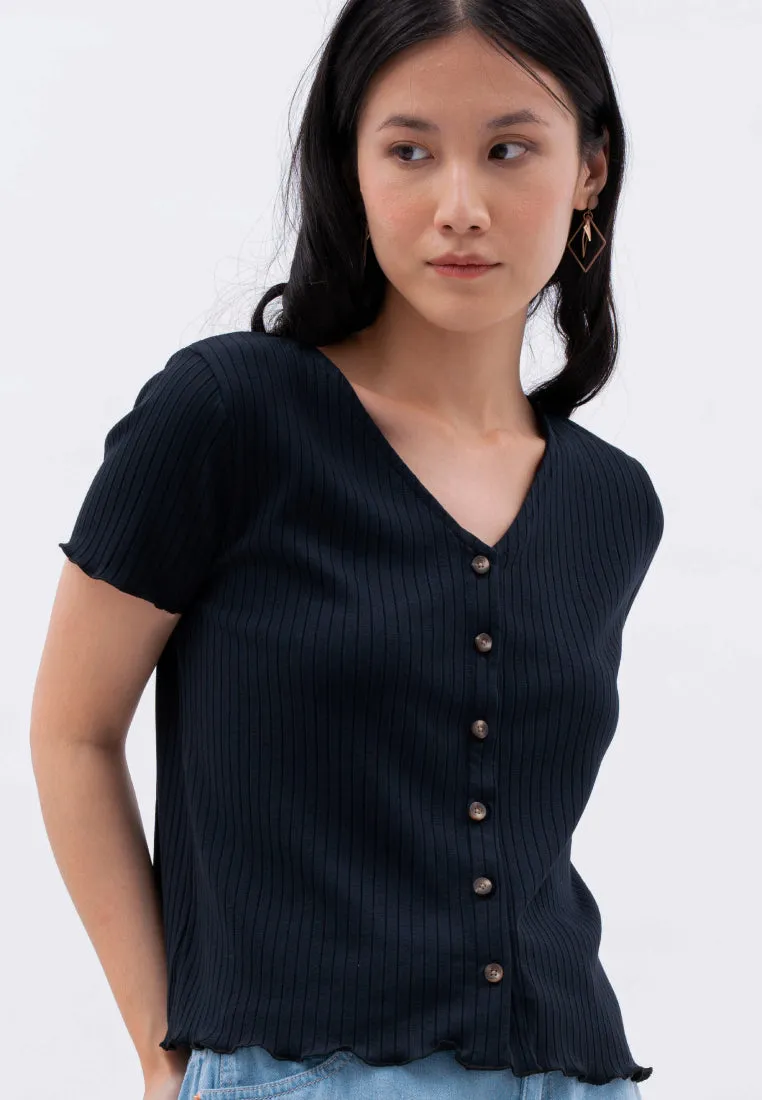 Button Up Rib Top