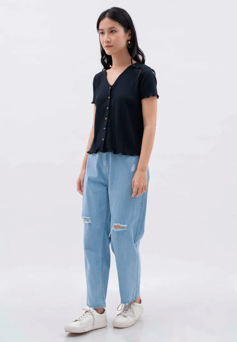Button Up Rib Top