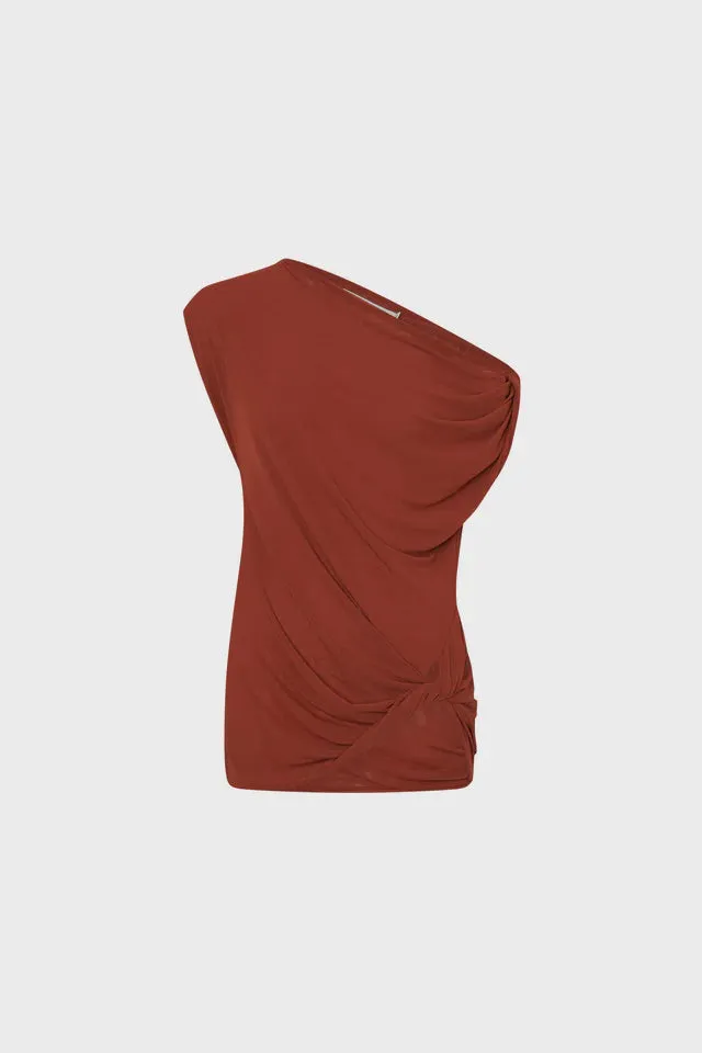 Camilla and Marc Ando Top in Terracotta