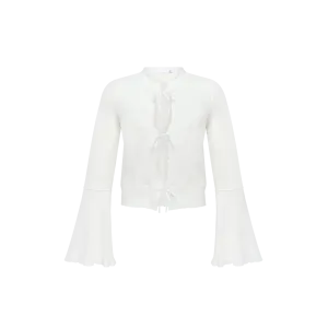 Cardigan with Ties in White