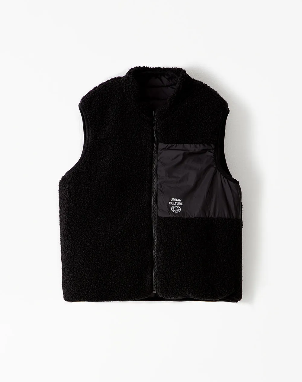Chaleco regular fit sin capucha negro