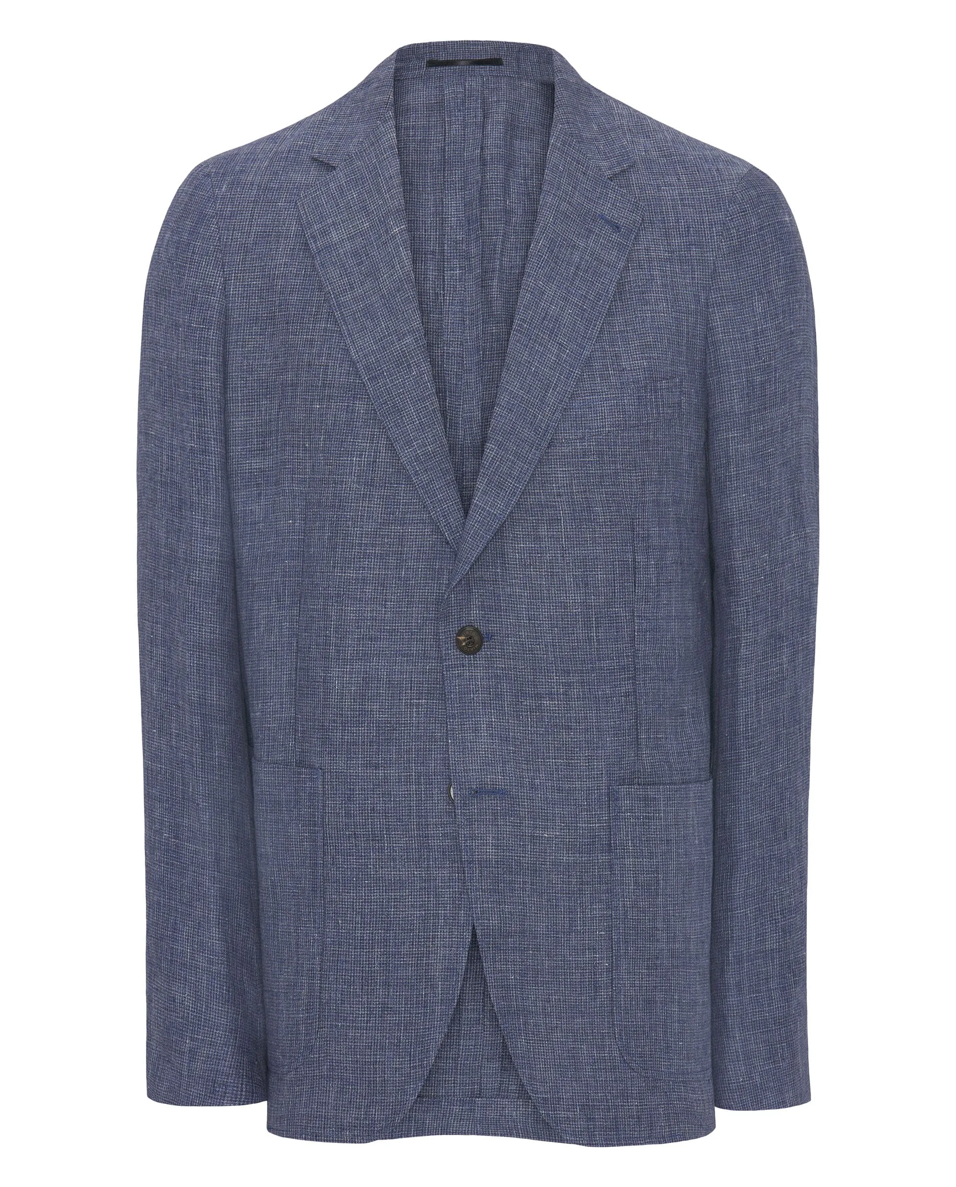 Chaqueta azul de lino pata de gallo