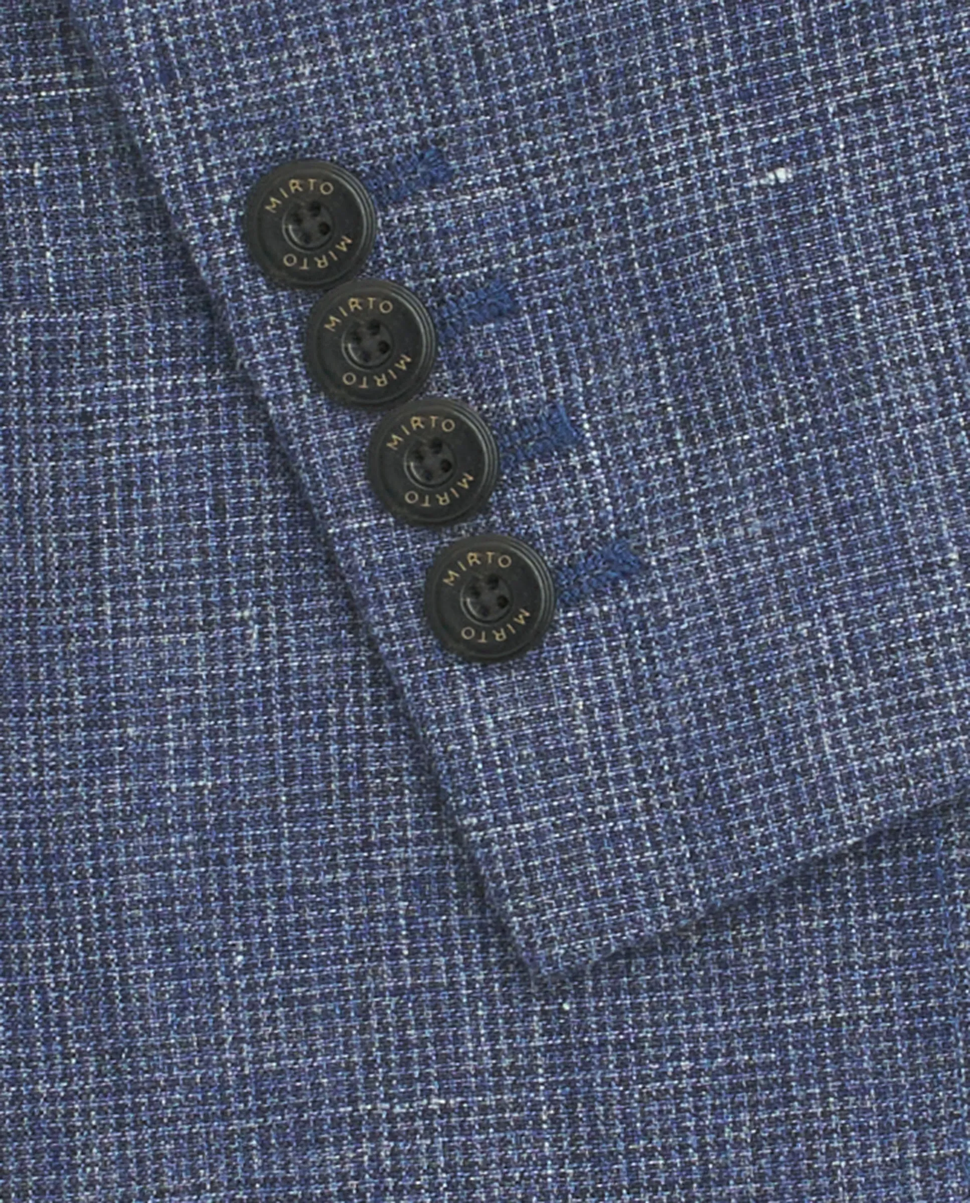 Chaqueta azul de lino pata de gallo