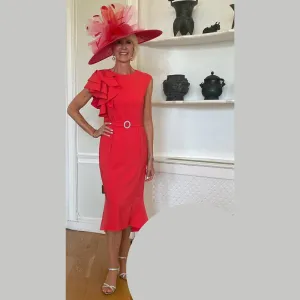 Claudia C Ruffle Shoulder Dress