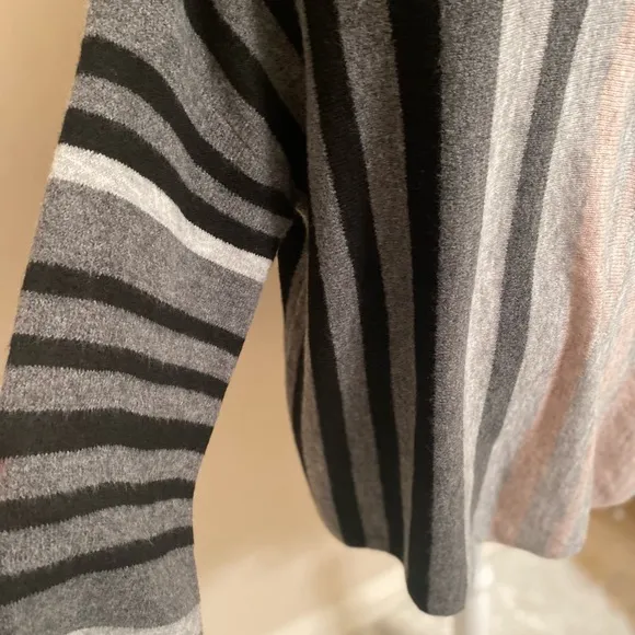 Clotheshead Women’s Striped Tunic Multi-Tone Cowl Neck L/S Sweater Sz L/XL NEW