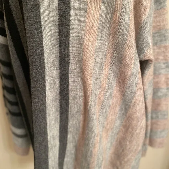 Clotheshead Women’s Striped Tunic Multi-Tone Cowl Neck L/S Sweater Sz L/XL NEW