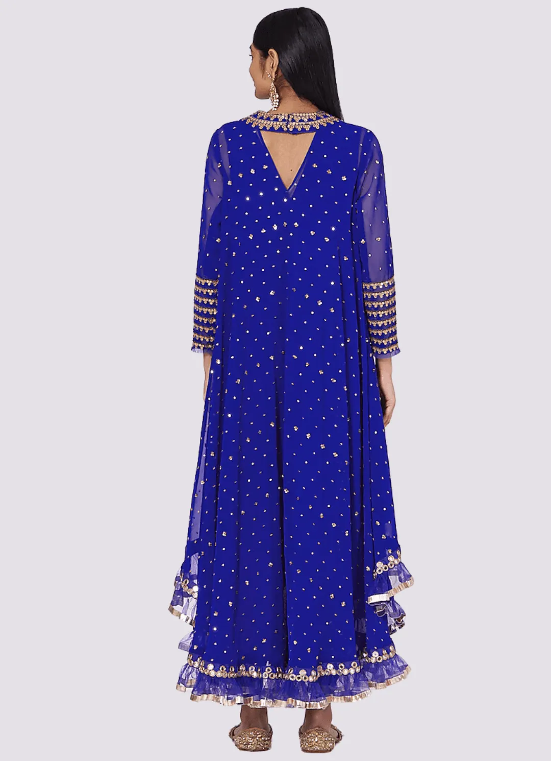Cobalt Blue High Low Kurta Set