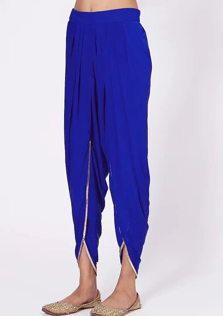 Cobalt Blue High Low Kurta Set