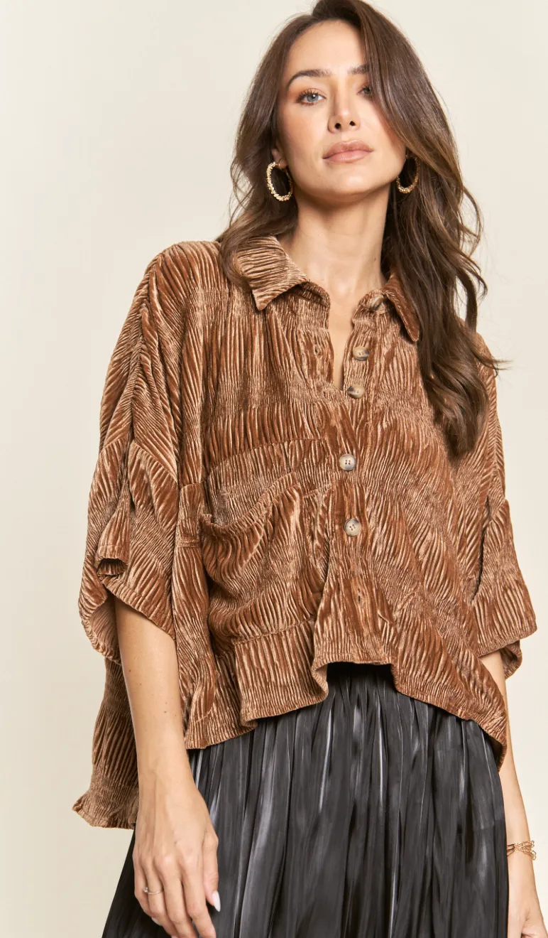 Coco Velvet Button Down