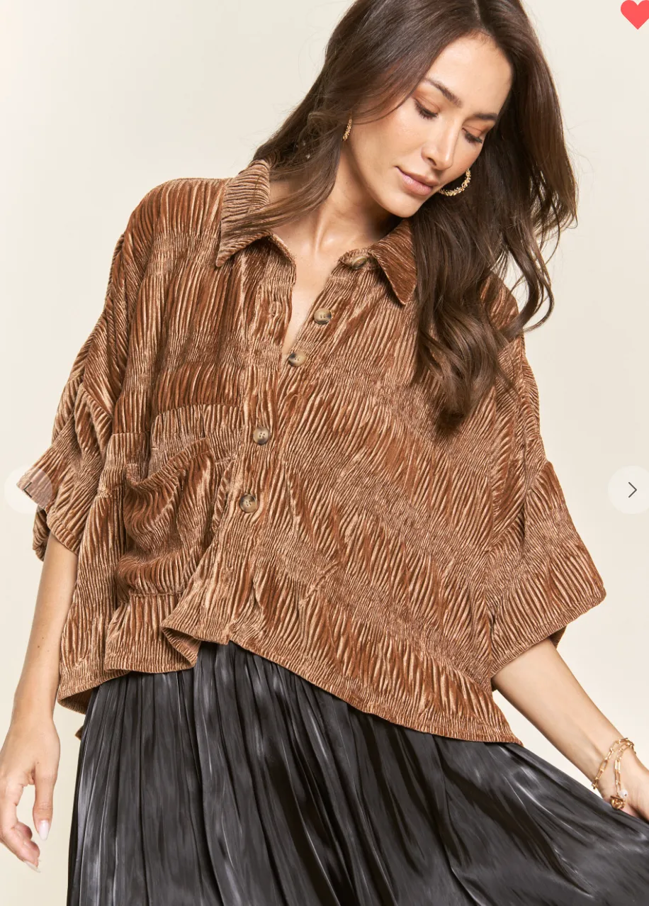 Coco Velvet Button Down