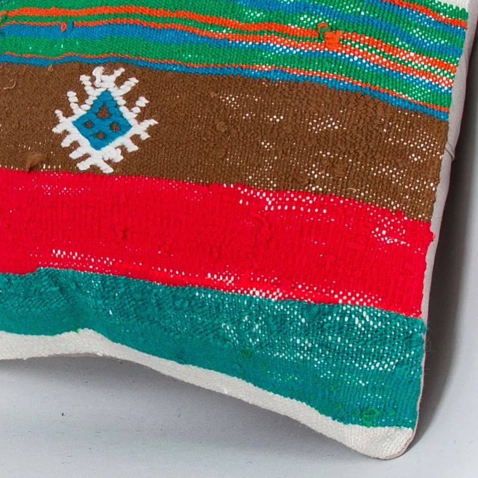 Contemporary Multiple Color Kilim Pillow Cover 16x16 7312
