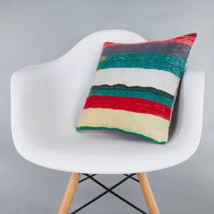 Contemporary Multiple Color Kilim Pillow Cover 16x16 7314
