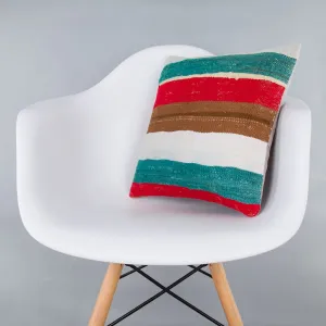 Contemporary Multiple Color Kilim Pillow Cover 16x16 7318