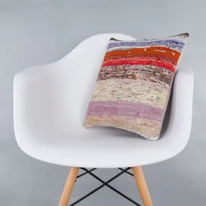 Contemporary Multiple Color Kilim Pillow Cover 16x16 7387