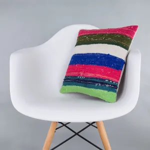 Contemporary Multiple Color Kilim Pillow Cover 16x16 7391