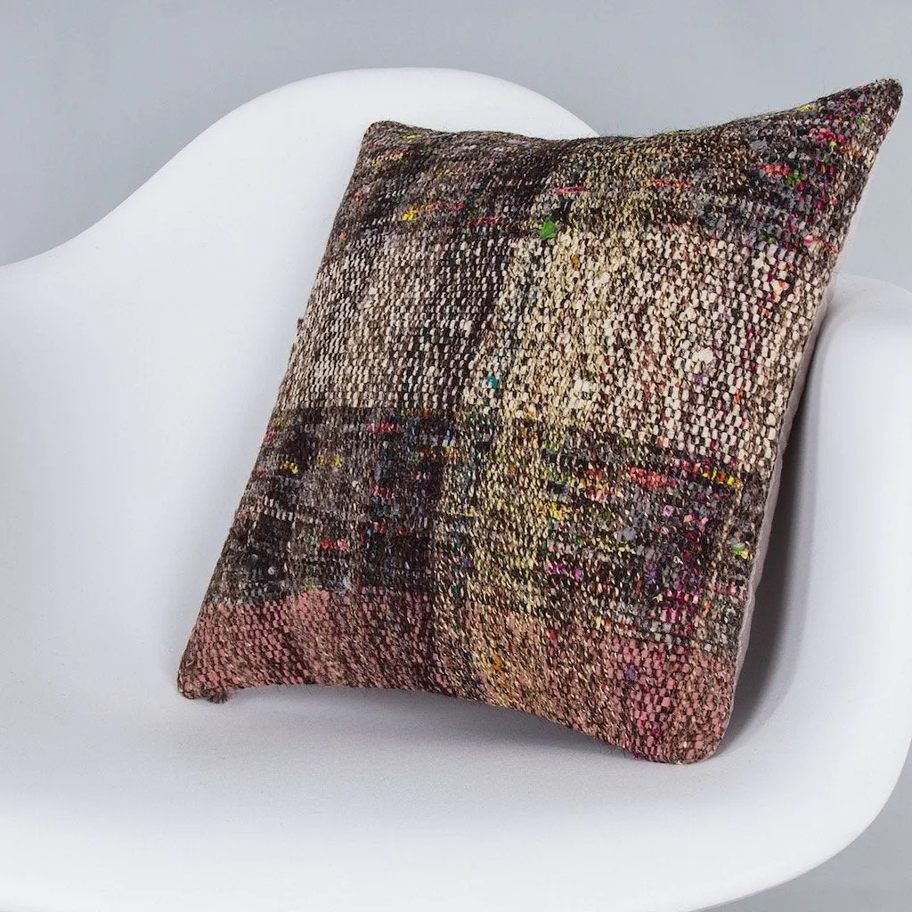Contemporary Multiple Color Kilim Pillow Cover 16x16 7397
