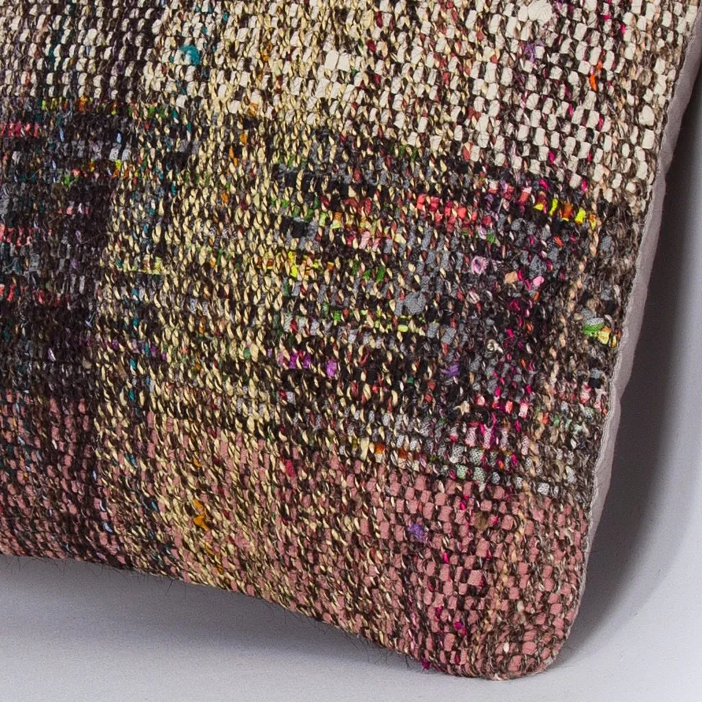 Contemporary Multiple Color Kilim Pillow Cover 16x16 7397