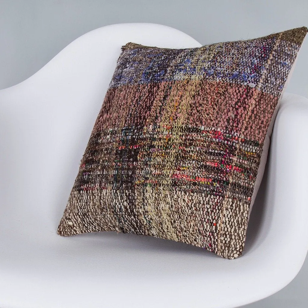 Contemporary Multiple Color Kilim Pillow Cover 16x16 7398