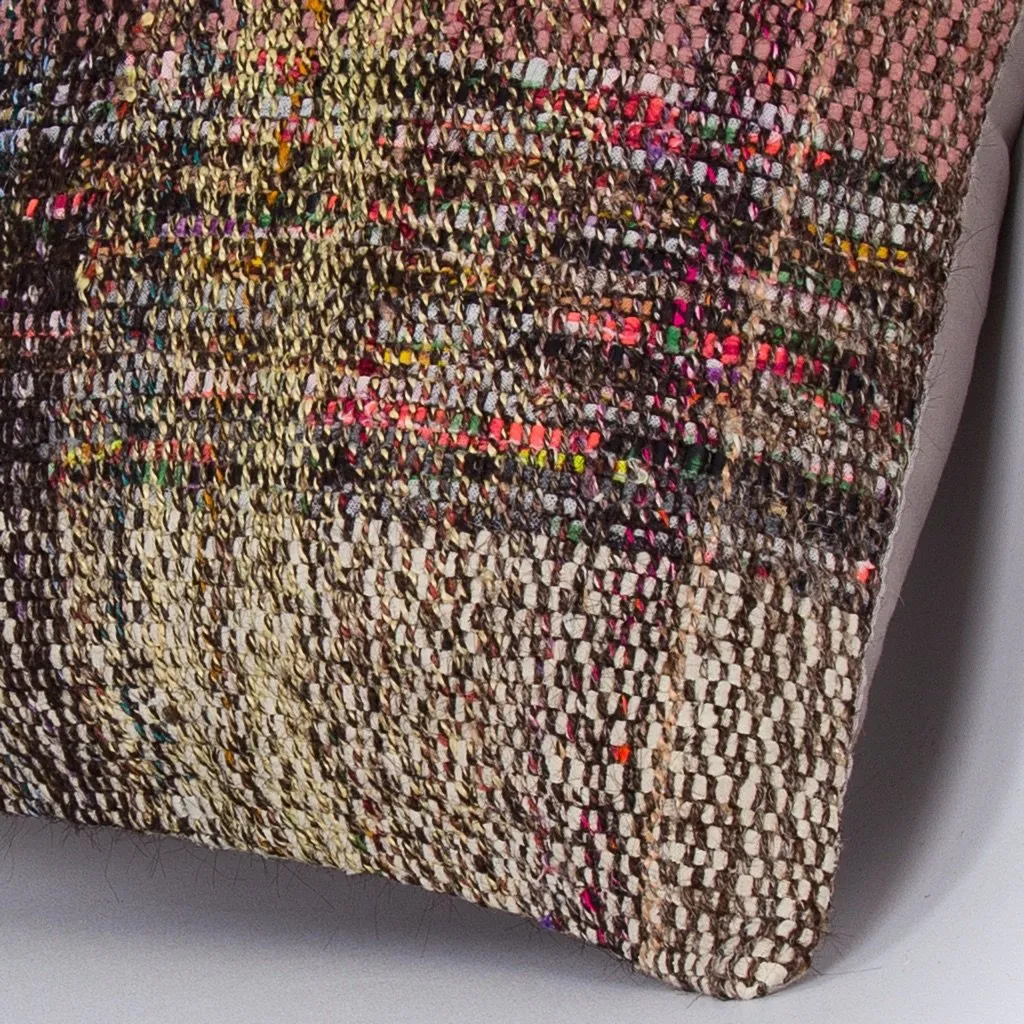 Contemporary Multiple Color Kilim Pillow Cover 16x16 7398