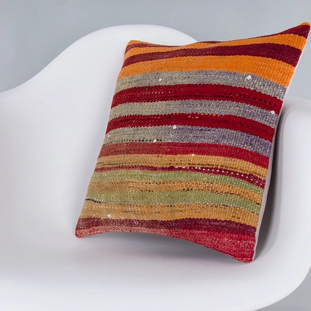 Contemporary Multiple Color Kilim Pillow Cover 16x16 7585