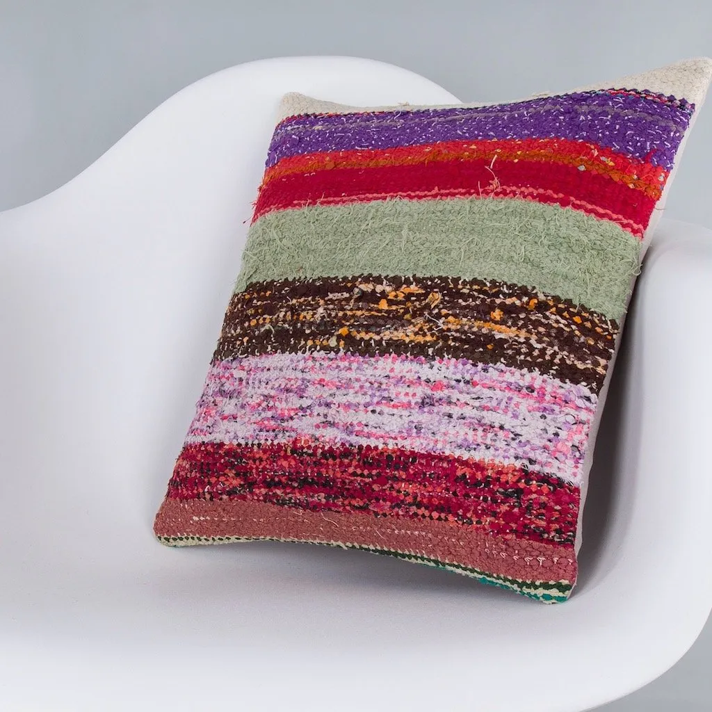 Contemporary Multiple Color Kilim Pillow Cover 16x16 7586
