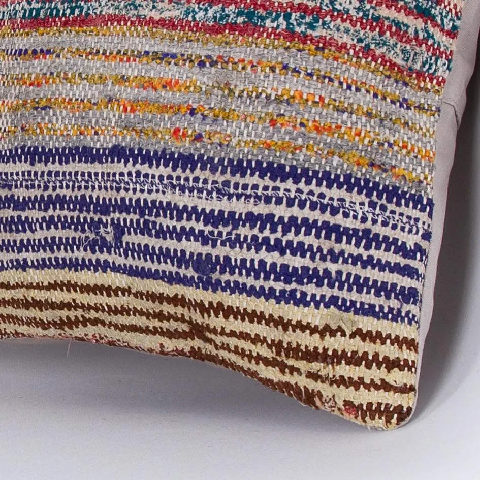 Contemporary Multiple Color Kilim Pillow Cover 16x16 7616