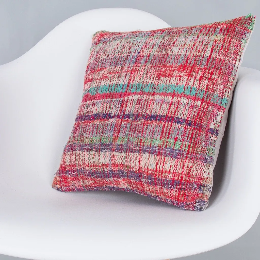 Contemporary Multiple Color Kilim Pillow Cover 16x16 7617