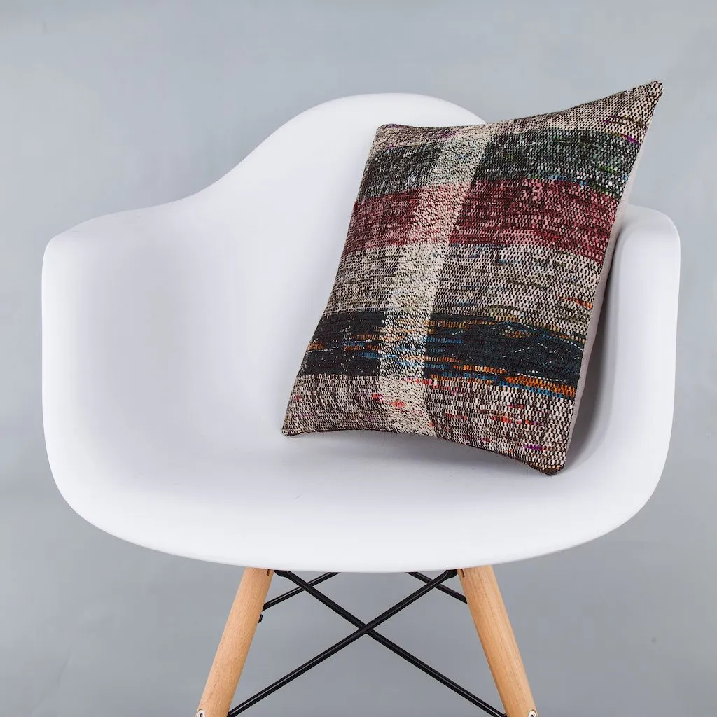 Contemporary Multiple Color Kilim Pillow Cover 16x16 7627