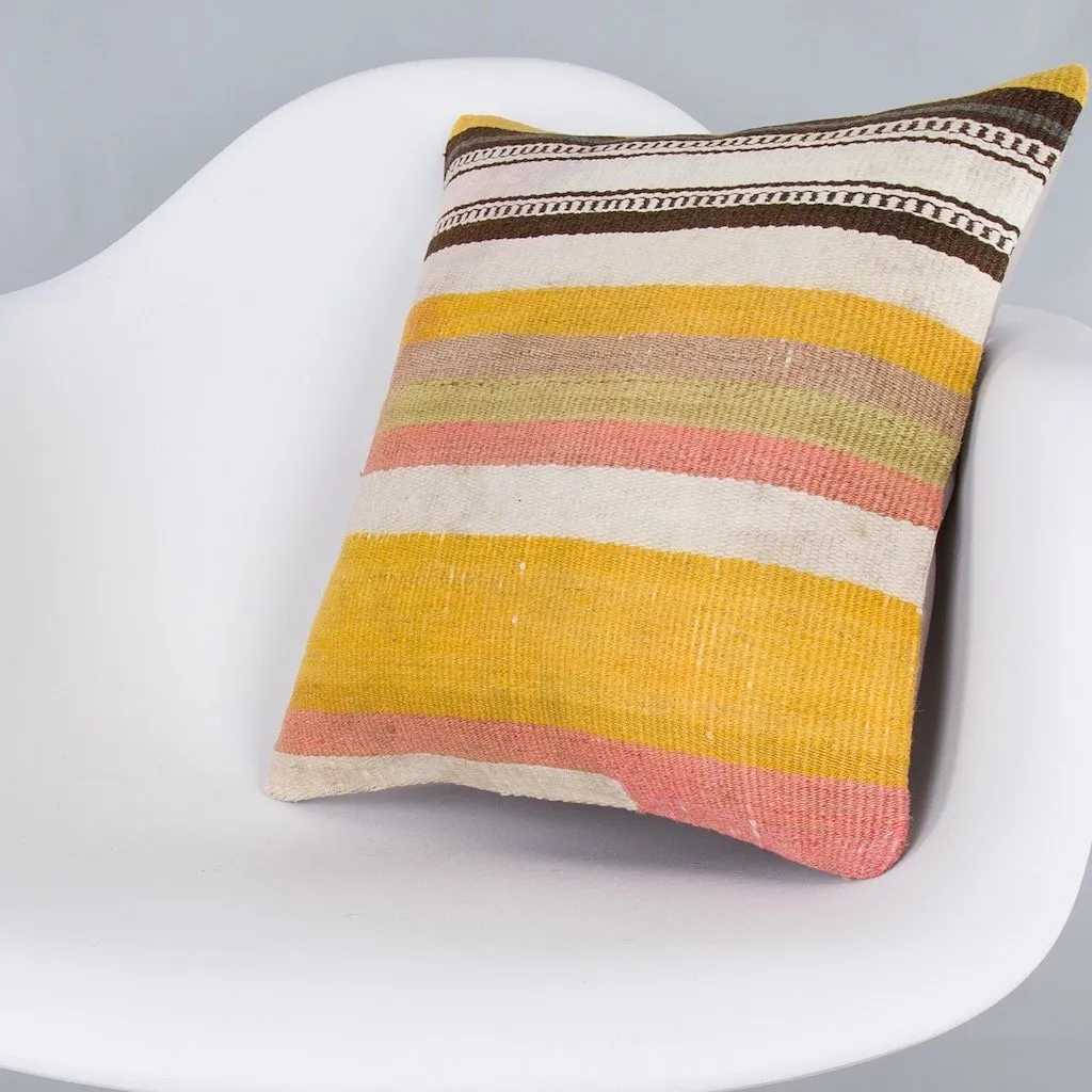 Contemporary Multiple Color Kilim Pillow Cover 16x16 7861