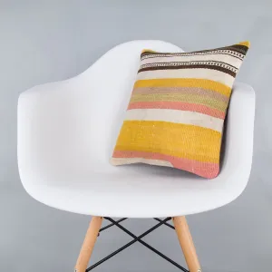 Contemporary Multiple Color Kilim Pillow Cover 16x16 7861