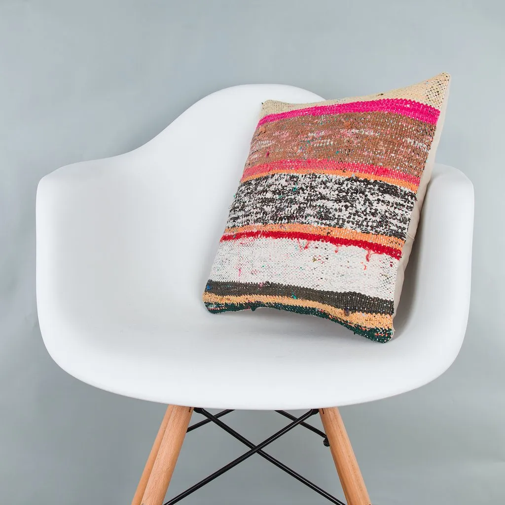 Contemporary Multiple Color Kilim Pillow Cover 16x16 7983