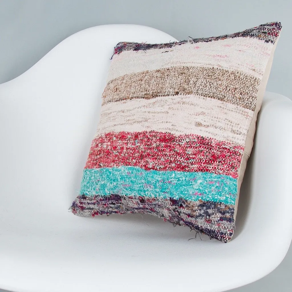 Contemporary Multiple Color Kilim Pillow Cover 16x16 7985