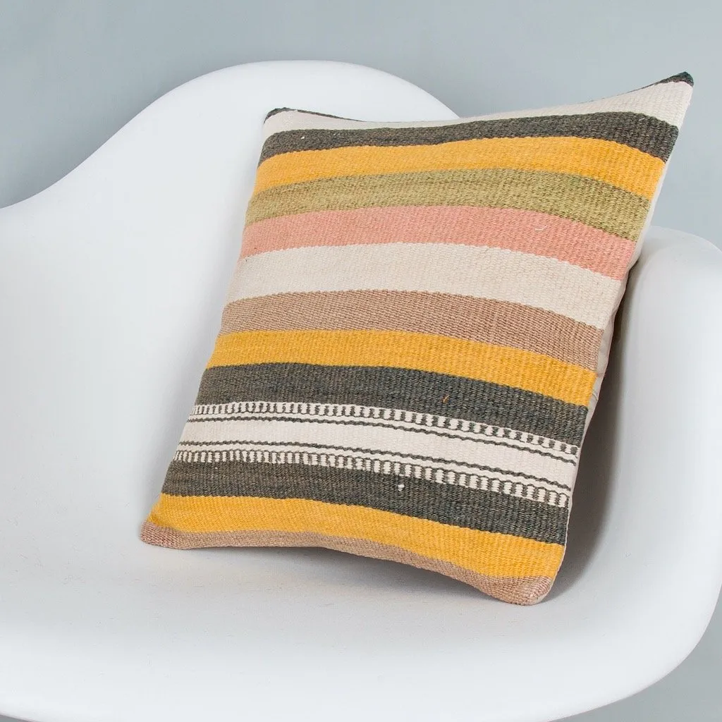 Contemporary Multiple Color Kilim Pillow Cover 16x16 7996