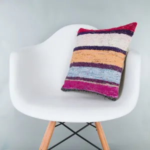 Contemporary Multiple Color Kilim Pillow Cover 16x16 8122