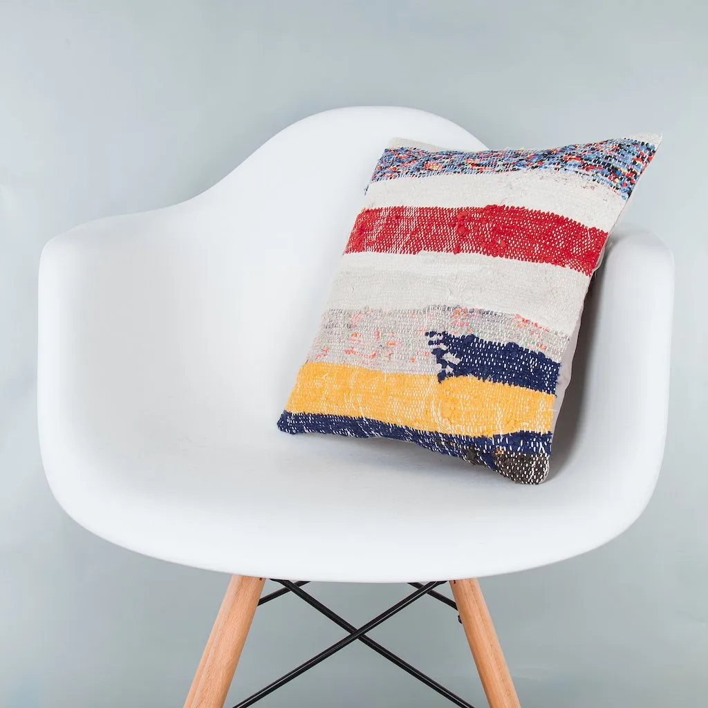 Contemporary Multiple Color Kilim Pillow Cover 16x16 8337