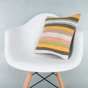 Contemporary Multiple Color Kilim Pillow Cover 16x16 8344
