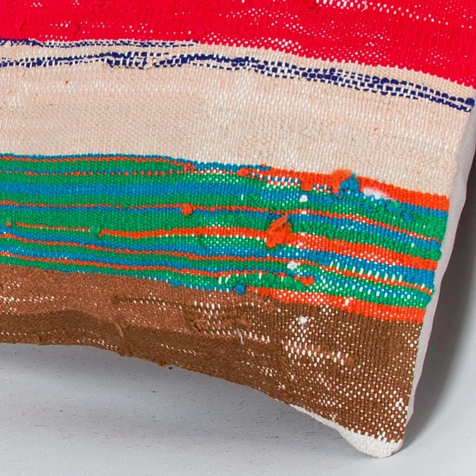 Contemporary Multiple Color Kilim Pillow Cover 16x16 8419