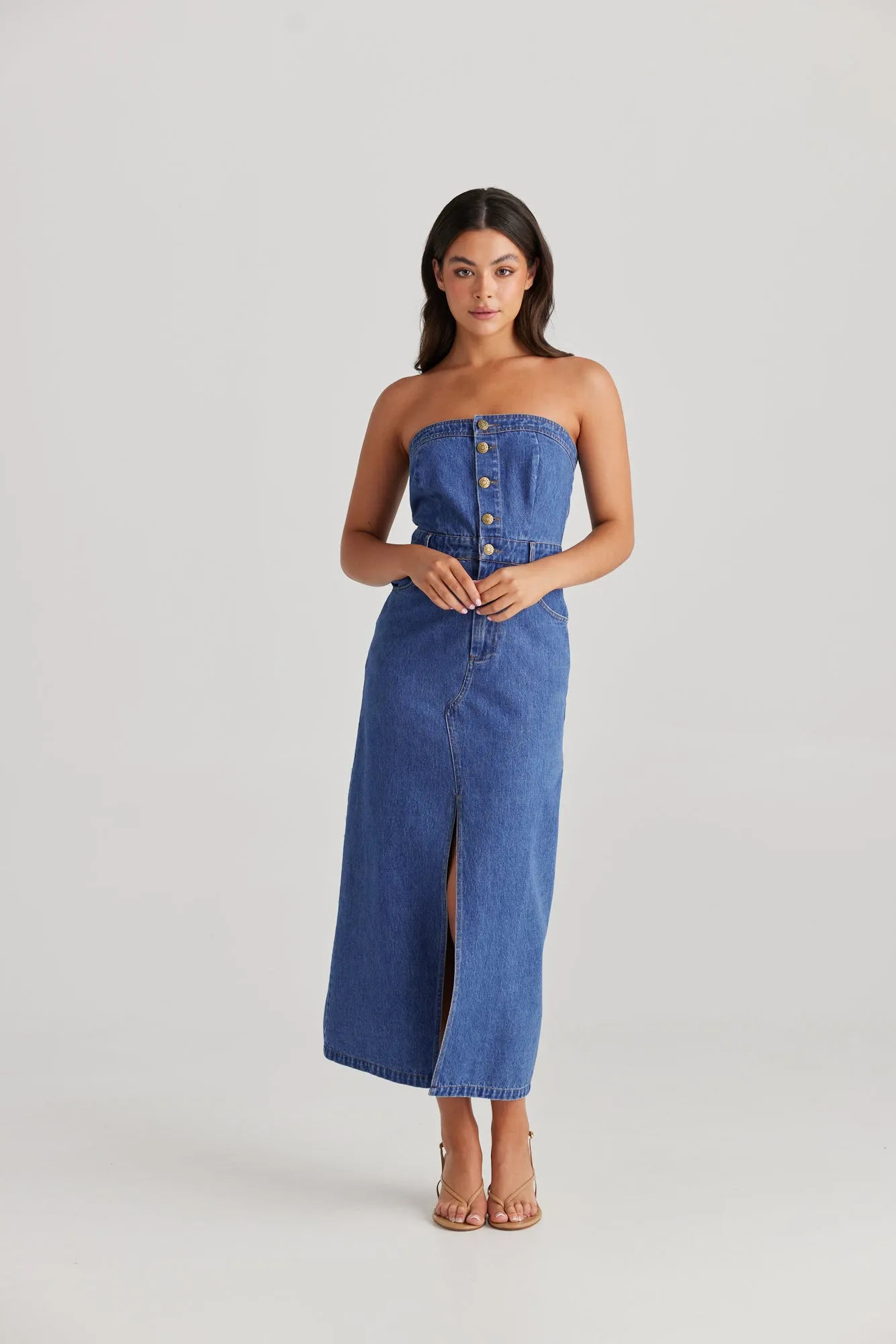 Cora Dress - Mid Denim