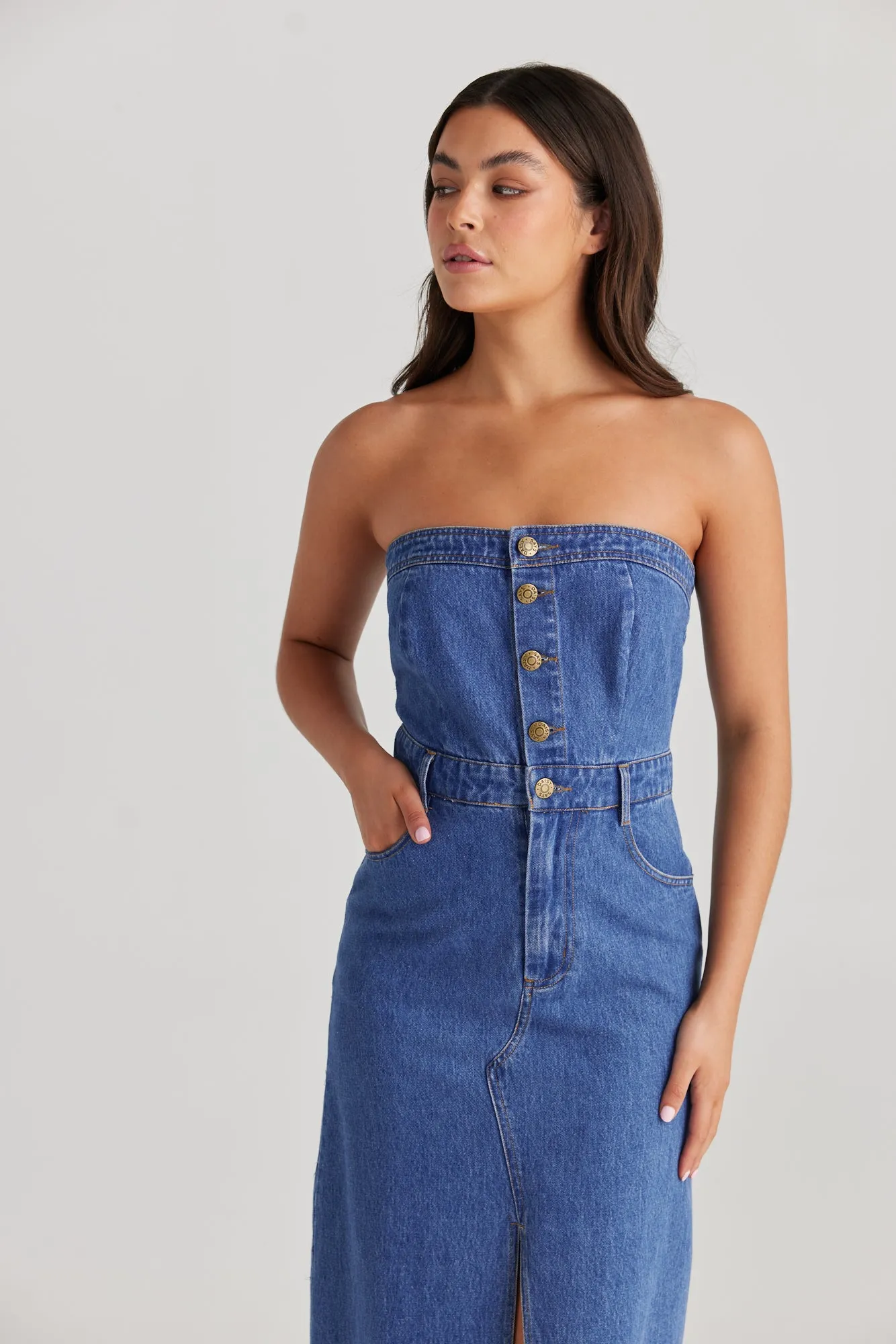 Cora Dress - Mid Denim
